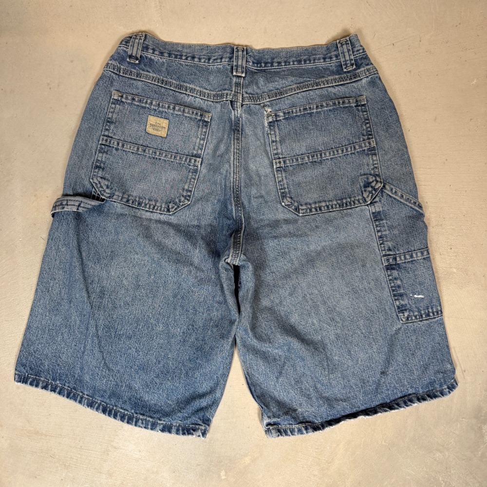 Lee Dungarees Mens Blue Denim Carpenter Shorts Medium Wash Baggy 33 Utility Y2K